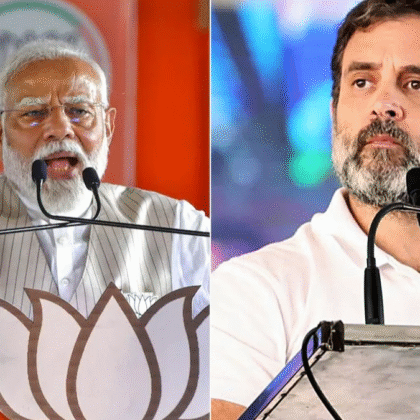 Rahul Gandhi and Prime Minister Narendra Modi during political rallies amid Congress vs BJP voter fraud allegations