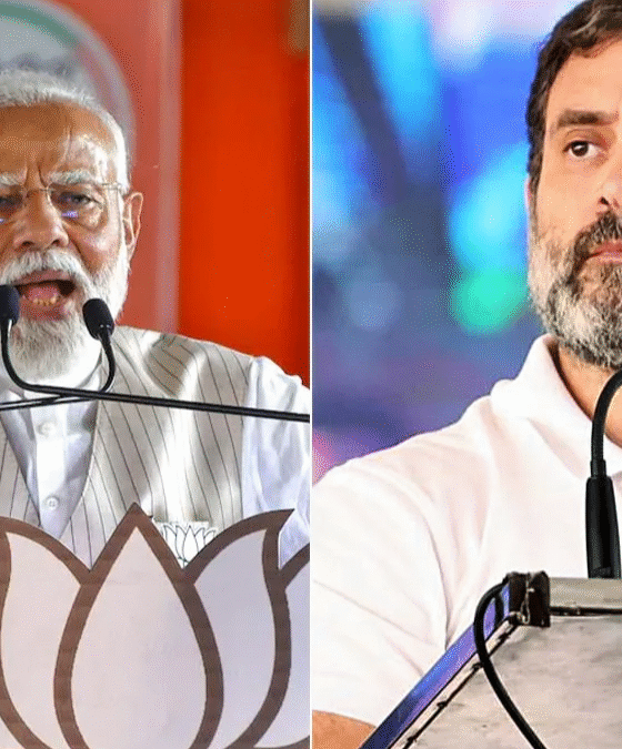 Rahul Gandhi and Prime Minister Narendra Modi during political rallies amid Congress vs BJP voter fraud allegations