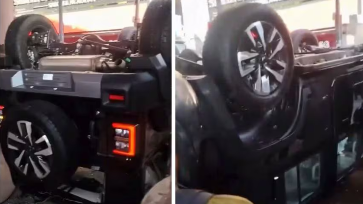 Delhi News: Mahindra Thar Falls from East Delhi Showroom During Ritual