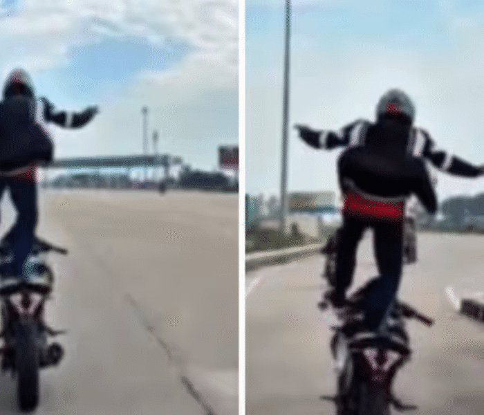 A viral video showing a dangerous bike stunt on Bijnor Highway has prompted UP Police action, raising concerns about road safety.
