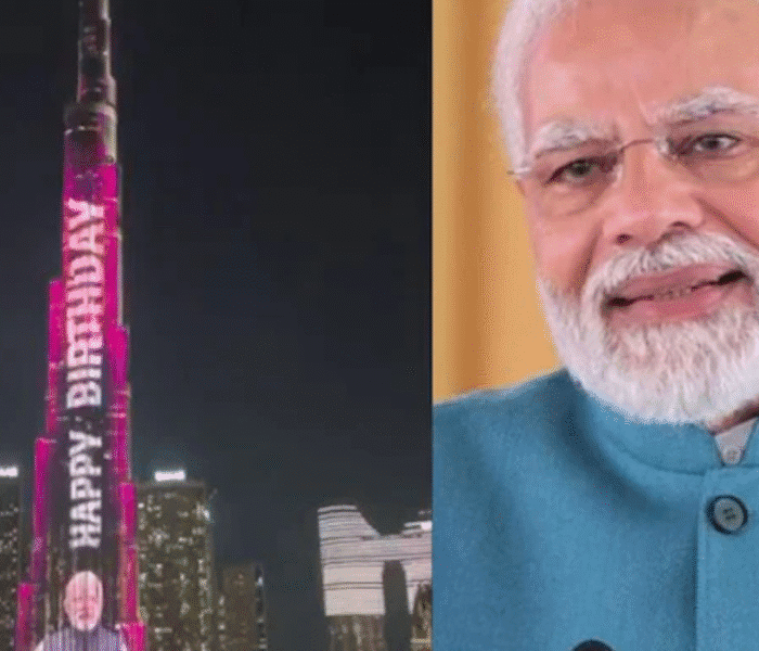 trending news - prime minister narendra modi's birthday wish at dubai burj khalifa