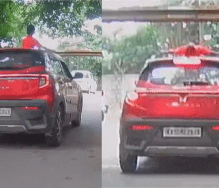 boy injured from popping head out of sunroof in Bengaluru