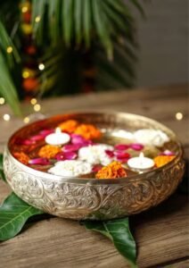Diyas in Decorative Bowls