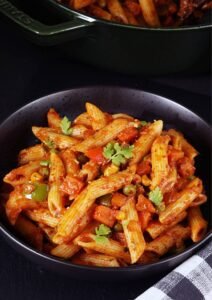 One-pot masala pasta with vegetables, spicy and flavorful Indian-style pasta recipe