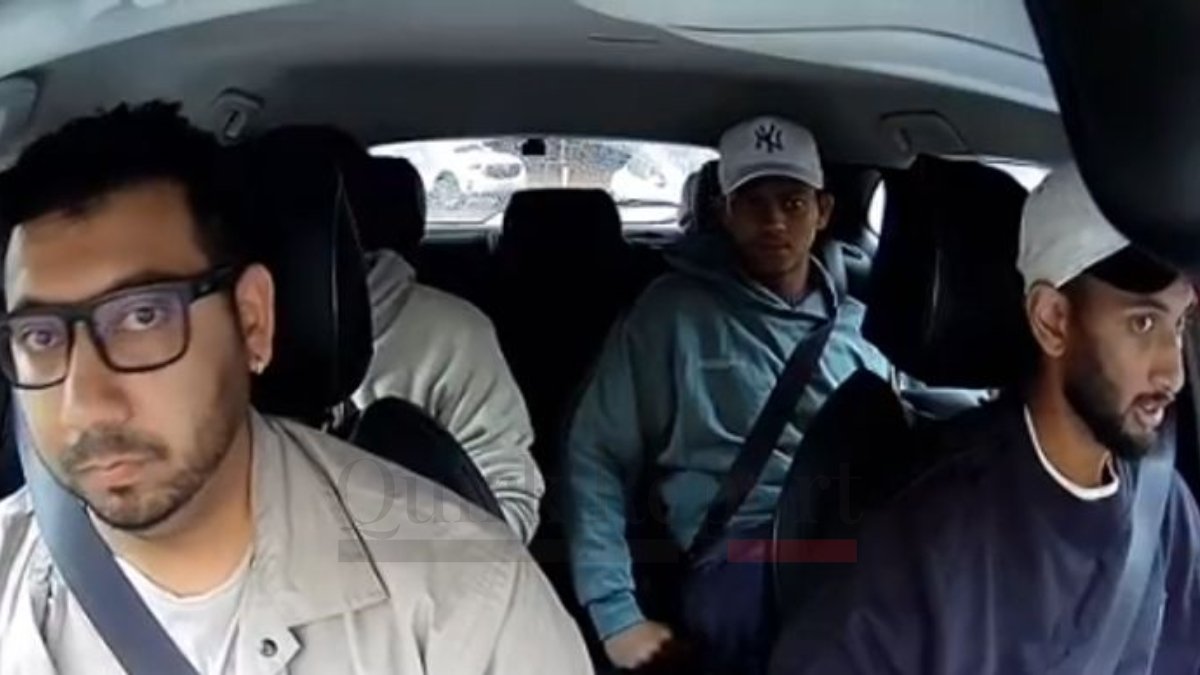 Indian cricket team players Yashasvi Jaiswal, Dhruv Jurel, and Prasidh Krishna in Uber cab Adelaide viral video