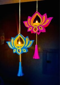 Wall Hanging with Diyas