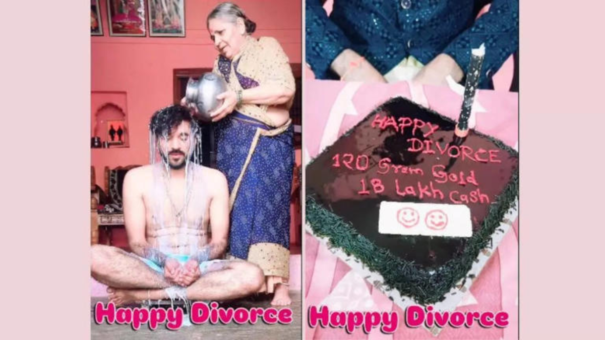 Joyful Divorce Celebration!”: Man Enjoys Single Life, Mom Performs Milk ‘Shudhi’ Ritual – Viral Video