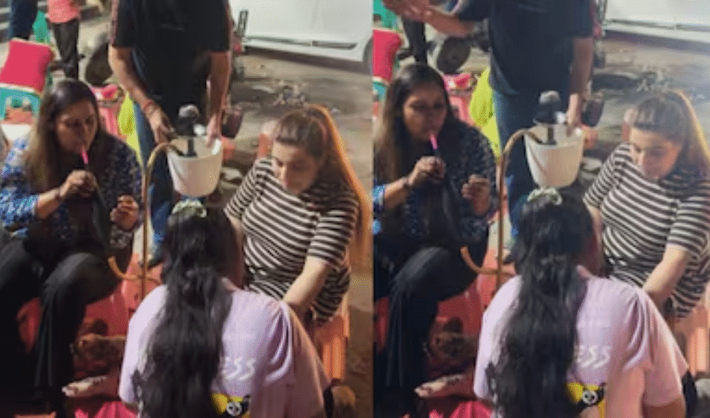A Delhi Karwa Chauth video of women enjoying hookah while getting mehendi done turns viral, creating trending news across social media.