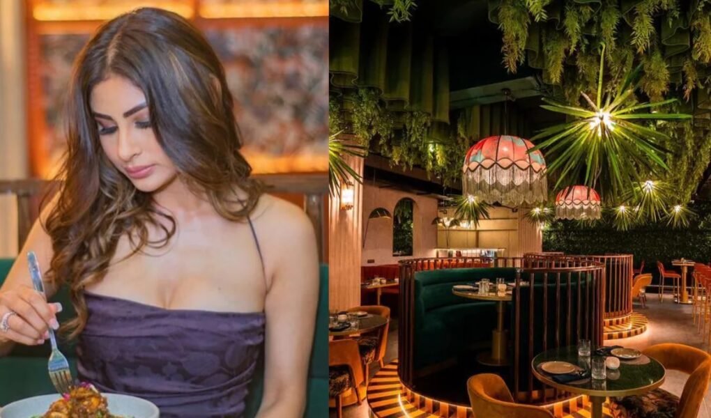 Mouni Roy at Badmaash restaurant Mumbai — viral Indian restaurant decor