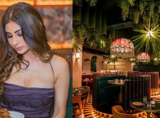 Mouni Roy at Badmaash restaurant Mumbai — viral Indian restaurant decor