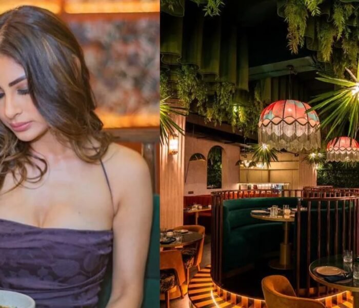 Mouni Roy at Badmaash restaurant Mumbai — viral Indian restaurant decor