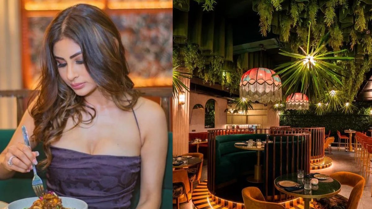 Mouni Roy at Badmaash restaurant Mumbai — viral Indian restaurant decor