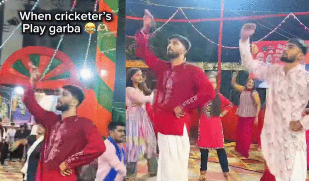 men performing garba in viral video