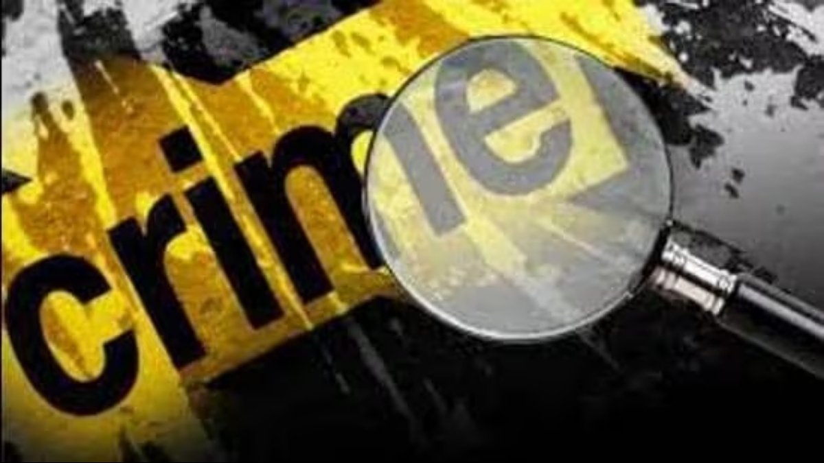 Graphic of a magnifying glass scrutinizing the word "CRIME" on a yellow and black background, symbolizing an investigation or current viral news story.
