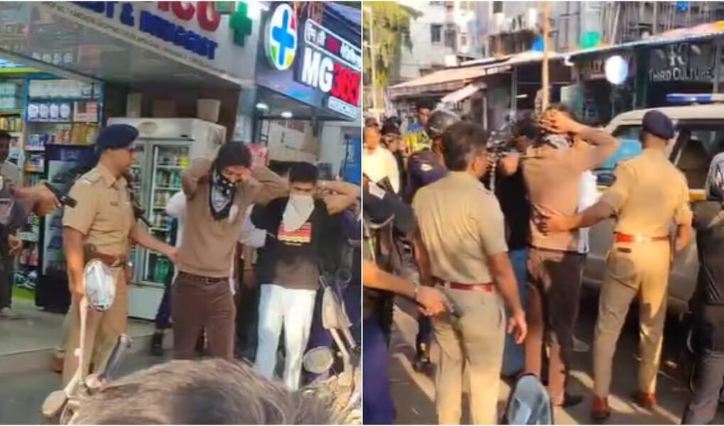 umbai police officers conducting a mock drill arresting men outside a Lokhandwala pharmacy. The **viral news** video was later clarified by Oshiwara Police to be a training exercise.