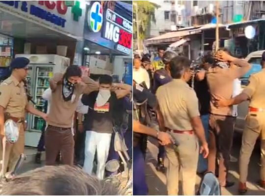umbai police officers conducting a mock drill arresting men outside a Lokhandwala pharmacy. The **viral news** video was later clarified by Oshiwara Police to be a training exercise.