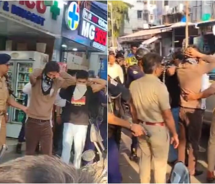umbai police officers conducting a mock drill arresting men outside a Lokhandwala pharmacy. The **viral news** video was later clarified by Oshiwara Police to be a training exercise.