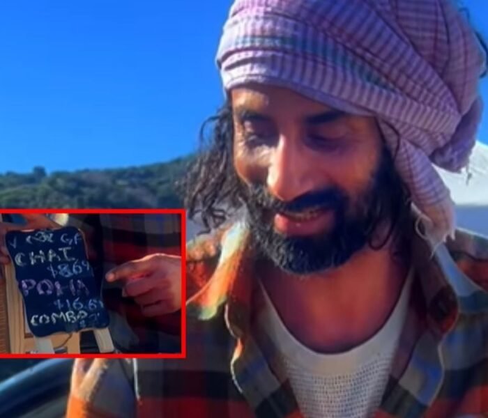 Bihari man serving traditional chai at his street food stall in Los Angeles