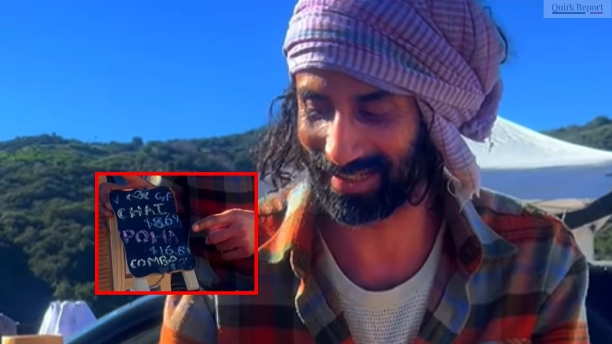 Bihari man serving traditional chai at his street food stall in Los Angeles