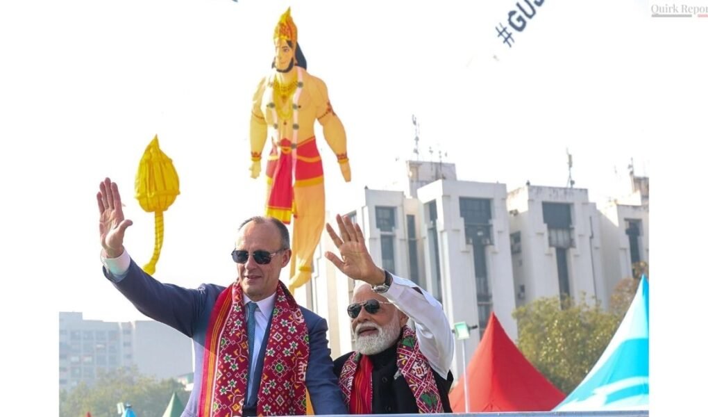PM Modi and German Chancellor Merz at International Kite Festival Sabarmati Riverfront Ahmedabad India