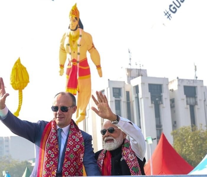 PM Modi and German Chancellor Merz at International Kite Festival Sabarmati Riverfront Ahmedabad India