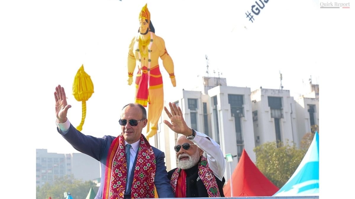 PM Modi and German Chancellor Merz at International Kite Festival Sabarmati Riverfront Ahmedabad India