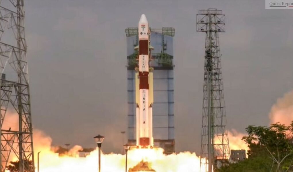 PSLV C62 rocket launching from Satish Dhawan Space Centre Sriharikota before third stage anomaly