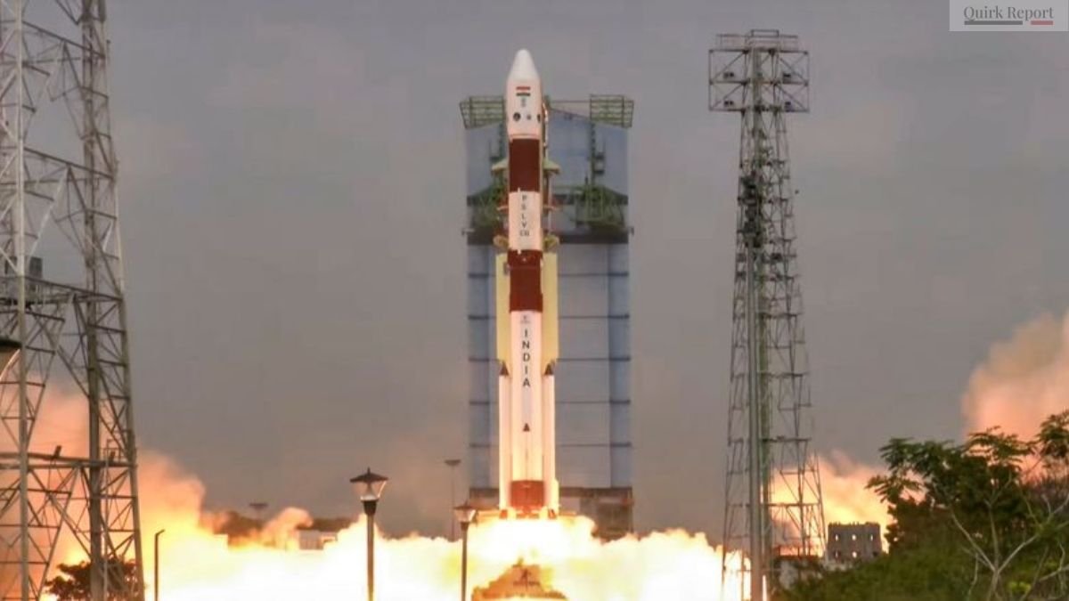 PSLV C62 rocket launching from Satish Dhawan Space Centre Sriharikota before third stage anomaly