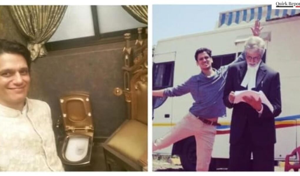 Vijay Varma selfie showing Amitabh Bachchan golden toilet in background from 2016